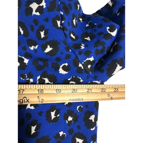 *SOLD* Wanakome Leopard Print Hoodie Blue Black Cozy Fleece Lined XL Gorpcore - Picture 4 of 12